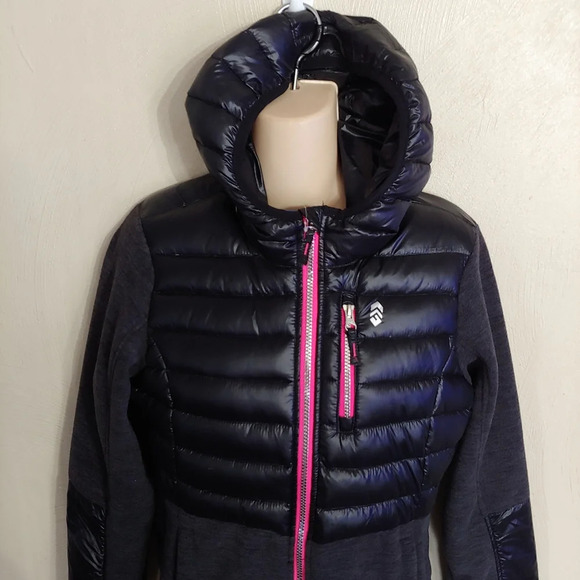 Free Country Black Hybrid Hooded Jacket Size Girl's Large 14/16 NEW with TAGS - Picture 6 of 14